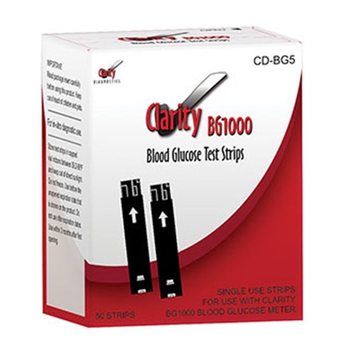 BLOOD GLUCOSE TEST STRIPS CLARITY