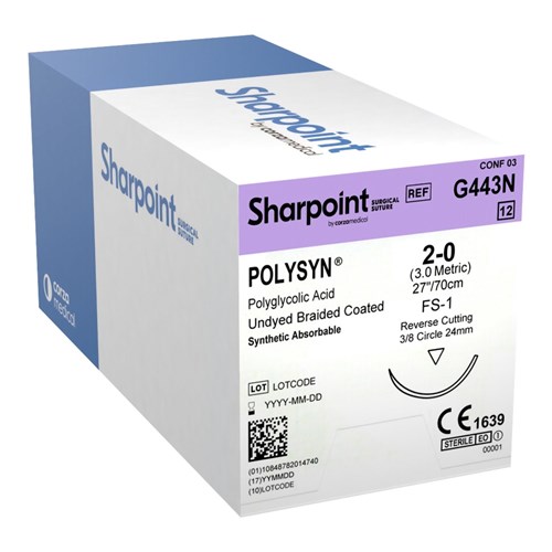 SUTURE 2/0 27" POLYSYN FS-1 24MM BX/12