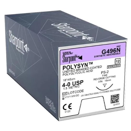 SUTURE 4/0 18" POLYSYN PS-2 19MM