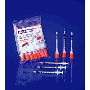 SYRINGE INSULIN 1ML 29G x 1/2" 1ml EXEL