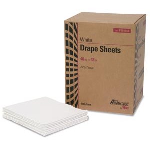 DRAPE SHEET 40" X 48" WHITE 2-PLY CS/100