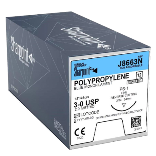 SUTURE 3/0 18" POLYPROPYLENE FS-2 24MM