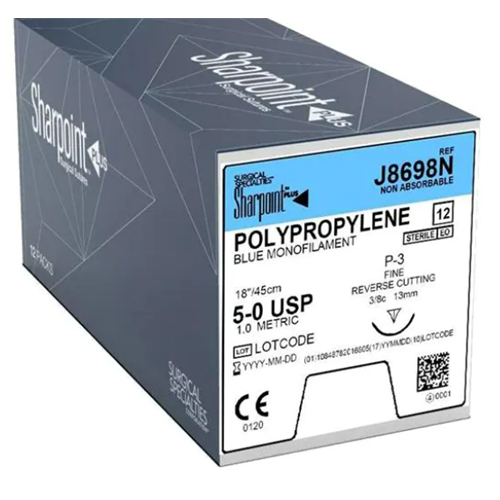 SUTURE 5/0 18" POLYPROPYLENE P-3 13MM