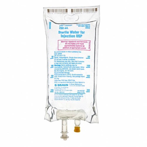 WATER STERILE INJ 250 ML