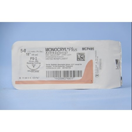 SUTURE 5/0 MONOCRYL+ 18" UD PS-2 BX/12