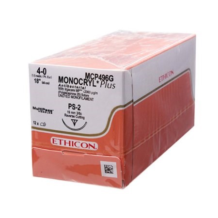 SUTURE 4/0 18" MONOCRYL+ UD PS-2 BX/12