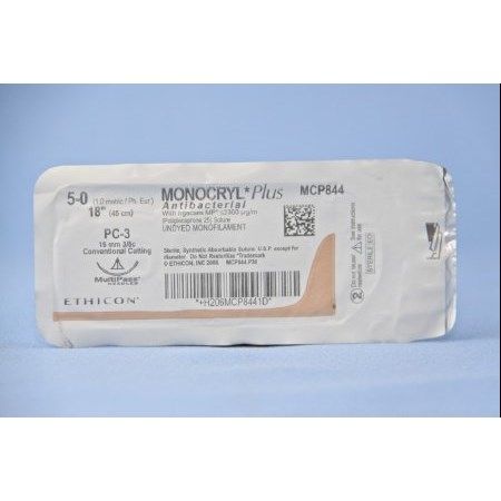 SUTURE 5/0 MONOCRYL+ 18" UD PC-3 BX/12