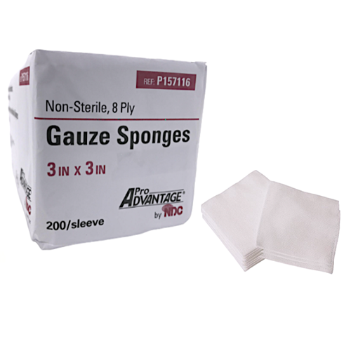 GAUZE SPONGE 3X3 8-PLY NS WOVEN 20BX/CS