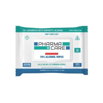 WIPES PHARMA ALCOHOL 70% 5.5" X 7" PK/50