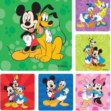 STICKERS 2.5" X 2.5" DISNEY PALS ASSORT