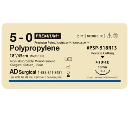 SUTURE 5/0 18" POLYPROPYLENE 13MM AD SUR