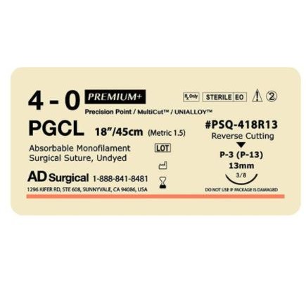 SUTURE 4/0 18" PGCL 13MM AD SURGICAL