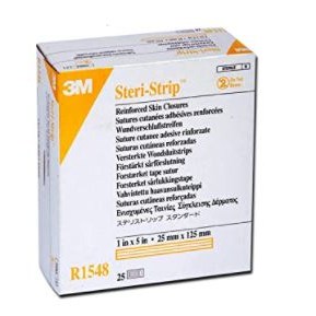 STERI STRIP SKIN CLOSURE 1x5" WH BX/25