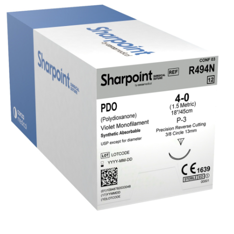 SUTURE 4/0" PDO/PDS P-3 13MM