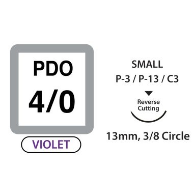 PDO Small 4-0 18" 13mm 3/8 Rev Cut