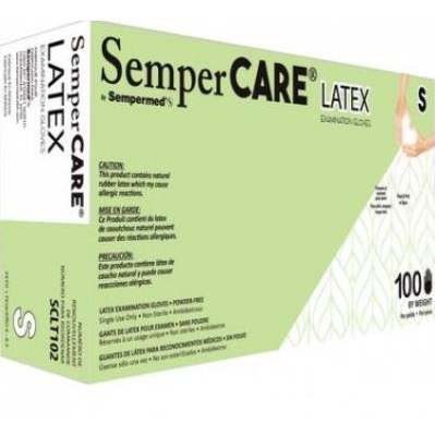 GLOVES LATEX SEMPERCARE SMALL BX/100