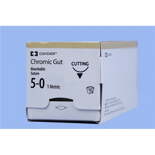 SUTURE 5/0 18" CHROMIC GUT P-13  12/BX