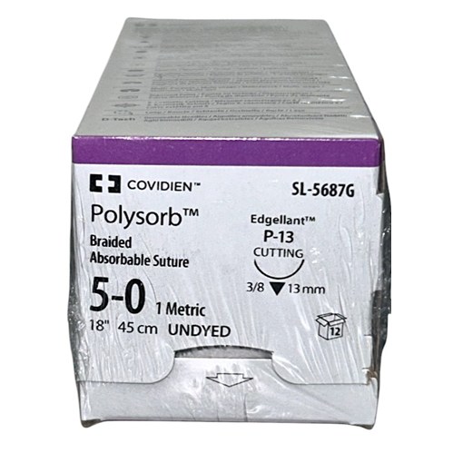 SUTURE 5/0 18" POLYSORB UNDYED P-13