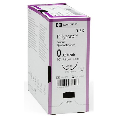 SUTURE 7/0 POLYSORB UNDYED P-10 12/BX