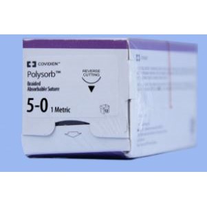 SUTURE 5/0 18" POLYSORB P-13 13MM BX/36