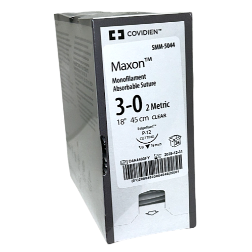 SUTURE 3/0 18" MAXON P-12 19MM BX/36