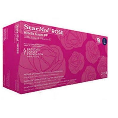 GLOVES NITRILE ROSE MEDIUM STARMED