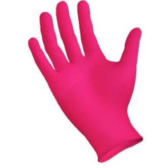 GLOVES NITRILE ROSE LARGE STARMED