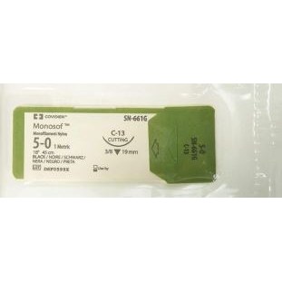 SUTURE 5/0 18" NYLON BLACK C-13 BX/12