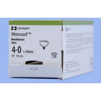 SUTURE 4/0 18" MONOSOF NYLON BLACK C-13