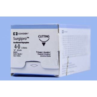 SUTURE 4/0 18" POLYPROPYLENE P-12 19MM