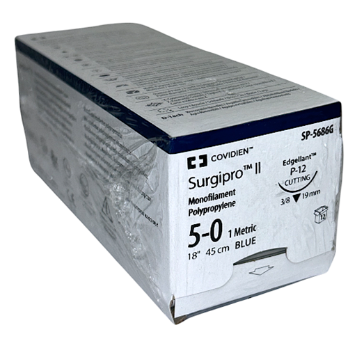 SUTURE 5/0 18"POLYPROPYLENE P-12 3/8 CIR