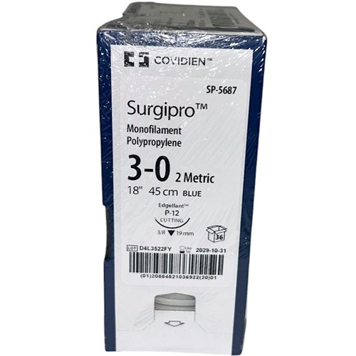 SUTURE 3/0 18" POLYPROPYLENE P-12 3/8