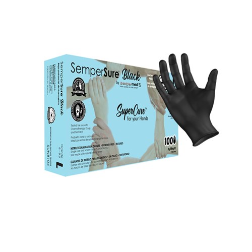 GLOVE NITRILE PF BLACK XLARGE BX/100