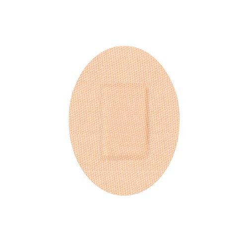 BANDAGE ADHESIVE FABRIC TAN OVAL 1 1/4"