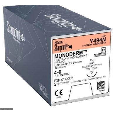 SUTURE 4/0 18" MONODERM P-3 13MM