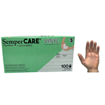 GLOVES VINYL SEMPERMED SMALL CLEAR