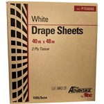 DRAPE SHEET 40" X 48" WHITE 2-PLY CS/100